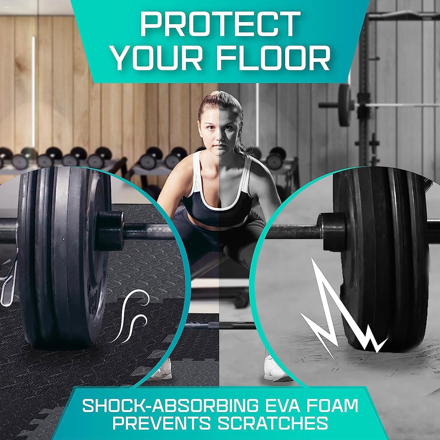 Yes4All Interlocking Foam Tiles, Non-Slip Foam Floor Tiles for Home Gym- Black and Gray, 16 tiles 12"x 12"x 7/16" cover 16 Sqft
