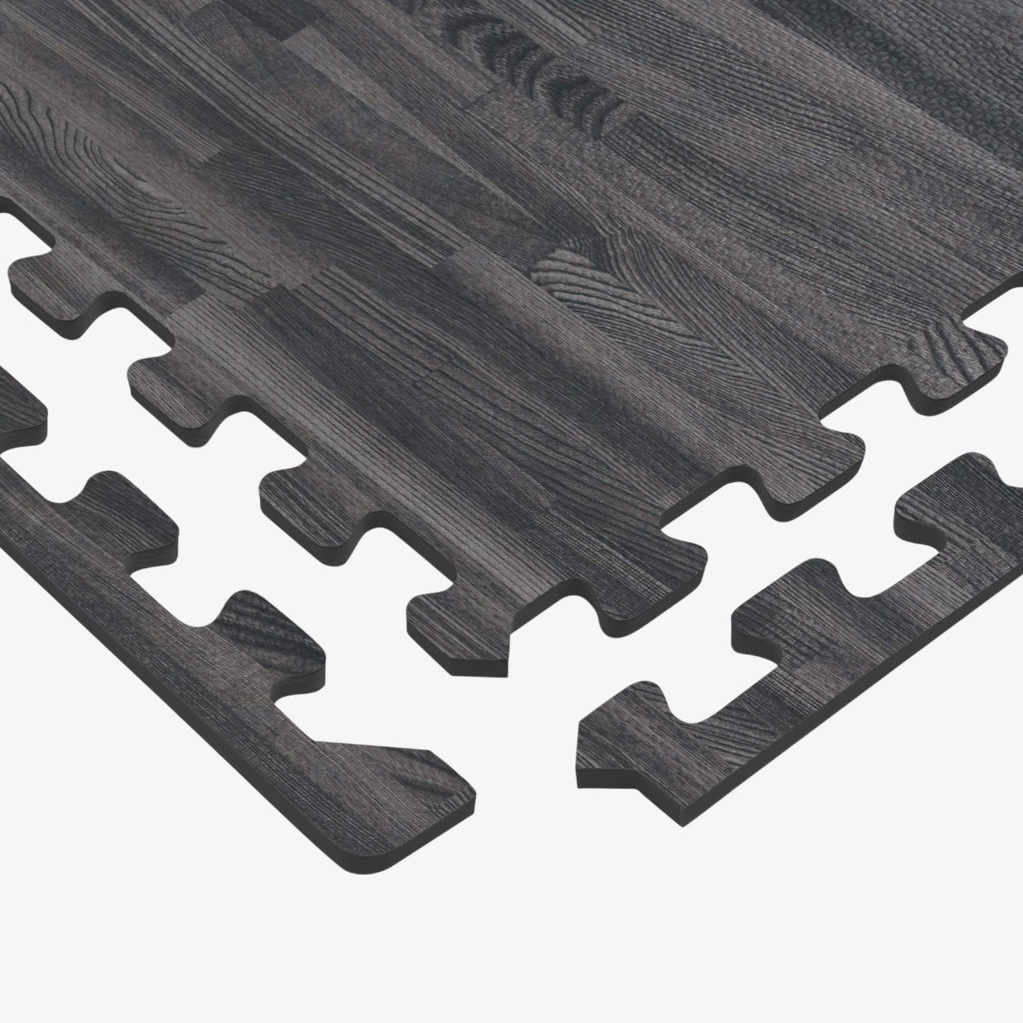 Forest Floor 3/8 Inch Thick Printed Foam Tiles, Premium Wood Grain Interlocking Foam Floor Mats, Anti-Fatigue Flooring – Stylish Flooring Solution, Carbon, 24 Sq Ft