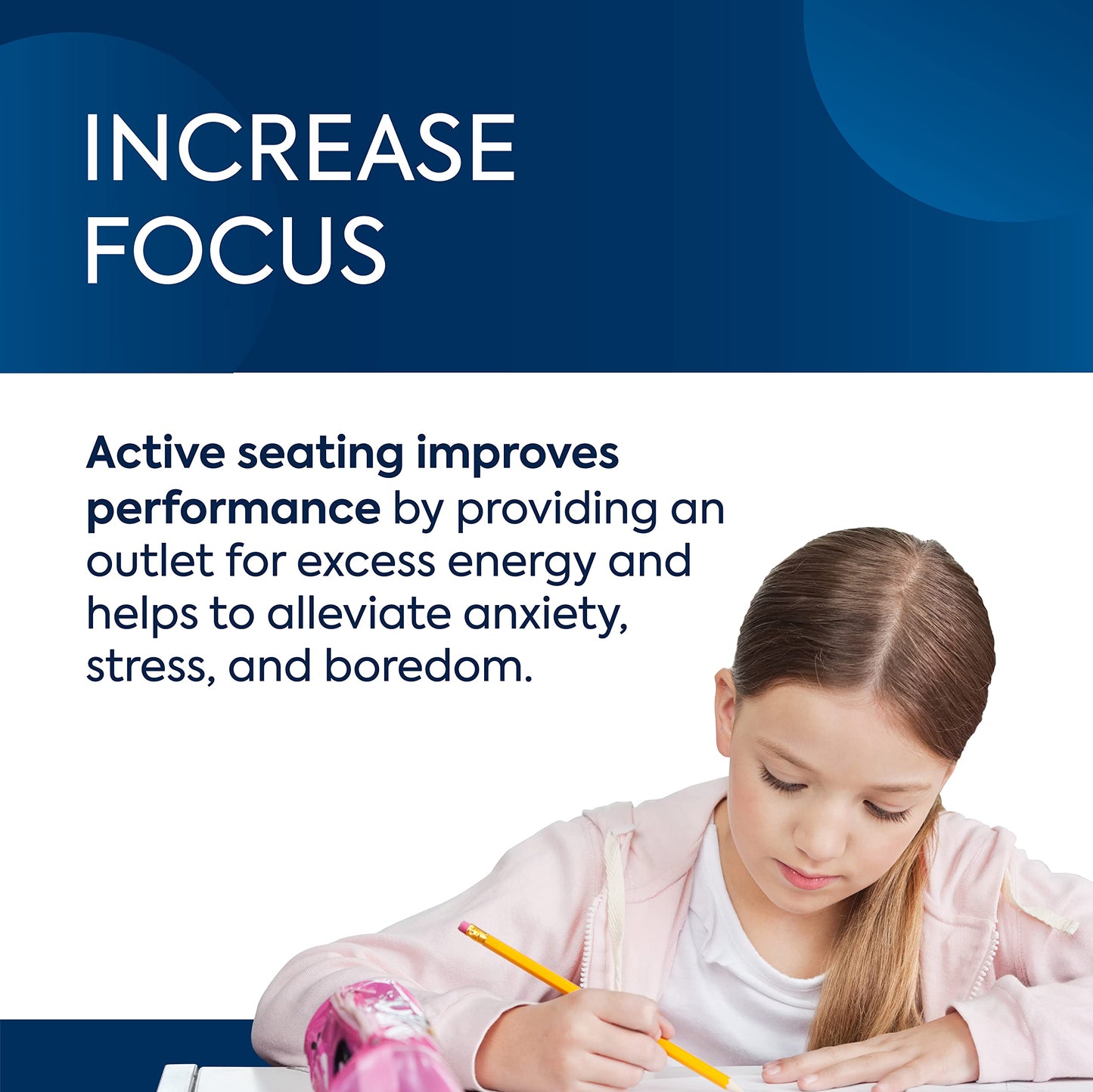 Bouncyband Medium Balance Ball, Purple – Create Flexible Seating to Improve Focus in The School, Office, or Home with This No-Roll Weighted Ball – 21.6” (55cm) Ball for People Between 5’-5’6 Tall