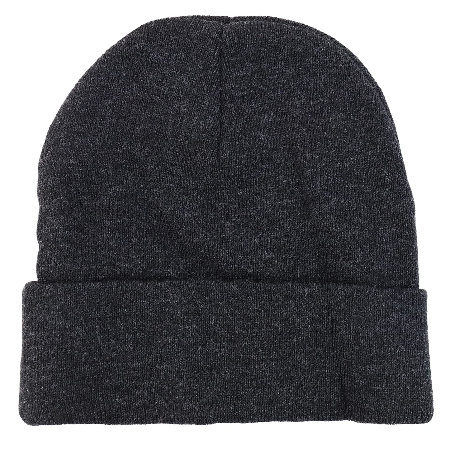 Trendy Apparel Shop XXL Oversized Solid Cuff Long Stretchy Winter Beanie Hat - Charcoal - 2XL