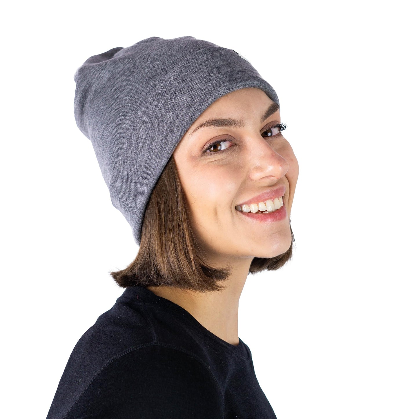 Merino Wool Beanie Hats for Men and Women – Cuff Wool Beanie Cap – Winter Hats for Men and Women Winter Essential (Grey Melange, Large-XLarge)