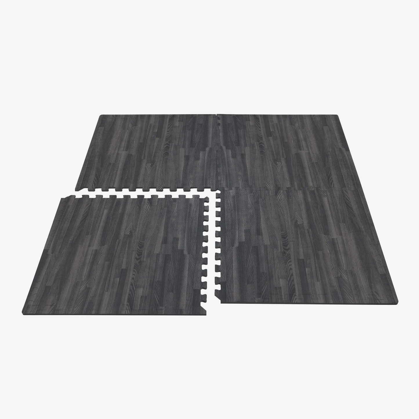 Forest Floor 3/8 Inch Thick Printed Foam Tiles, Premium Wood Grain Interlocking Foam Floor Mats, Anti-Fatigue Flooring – Stylish Flooring Solution, Carbon, 24 Sq Ft