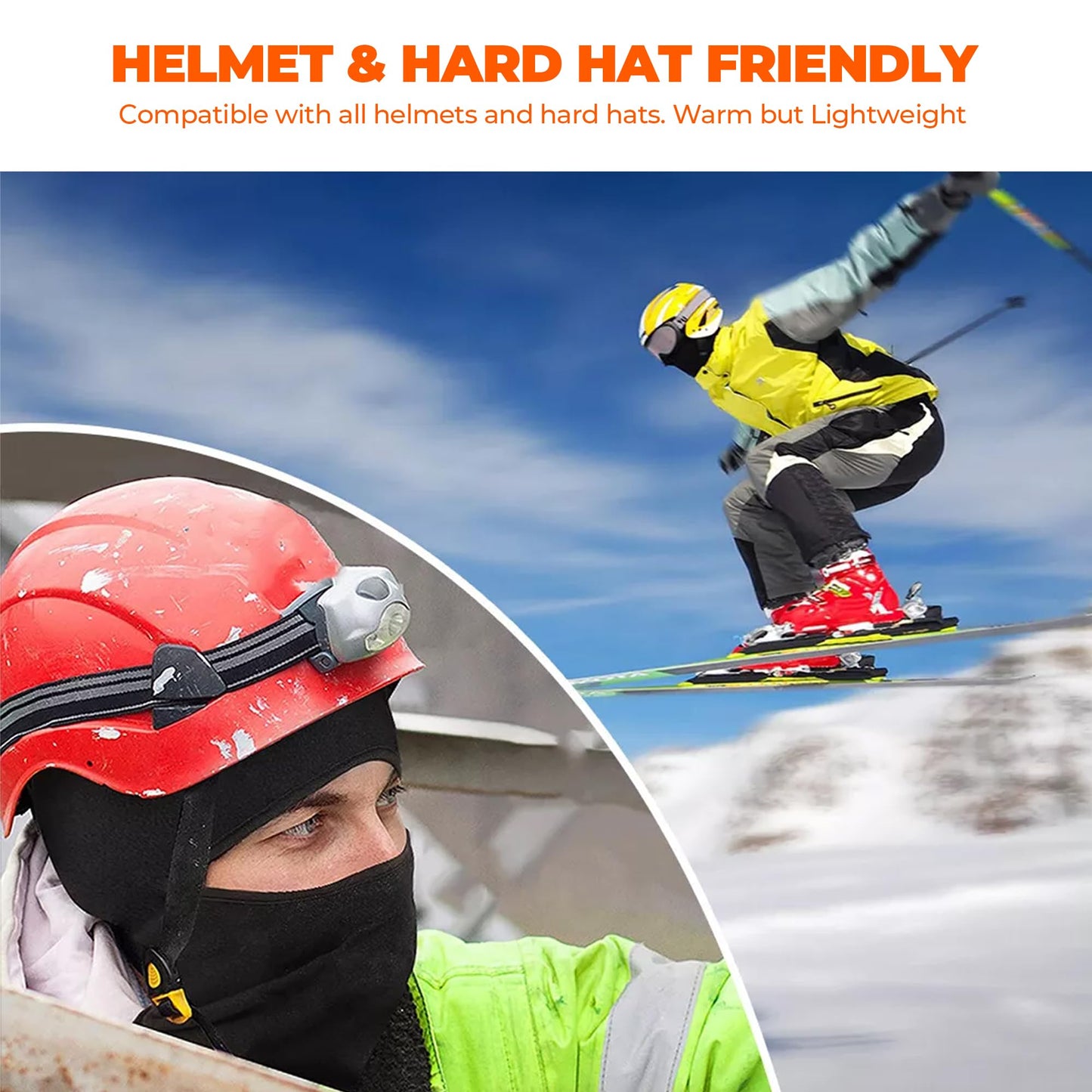 Black Ski Mask for Men Fleece Balaclava Women Winter Thermal Skin-Friendly Soft Face Cover for Outdoor Activities Work