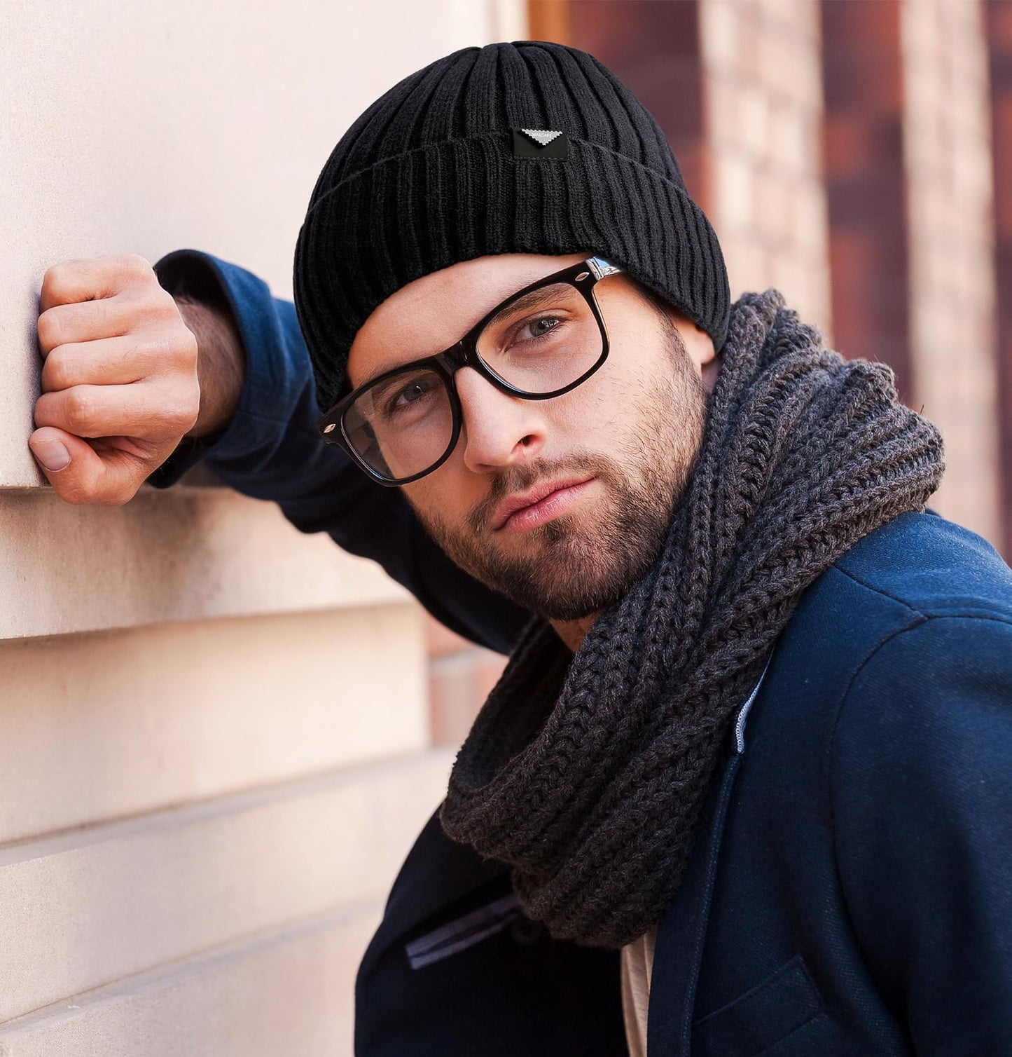 Wmcaps Winter Beanie Knitted Hats for Men Women, Fleece Lined Beanie Warm Stocking Cap Soft Warm Ski Hats Unisex (Slate Grey)