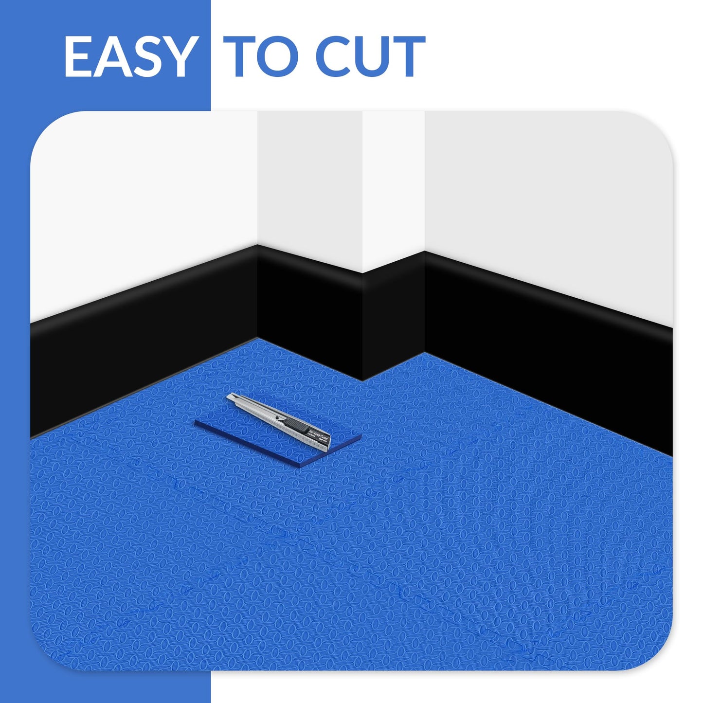 Signature Fitness Puzzle Exercise Mat with EVA Foam Interlocking Tiles, Blue, 3/4” Thick, 6 Tiles, 24 Sq Ft