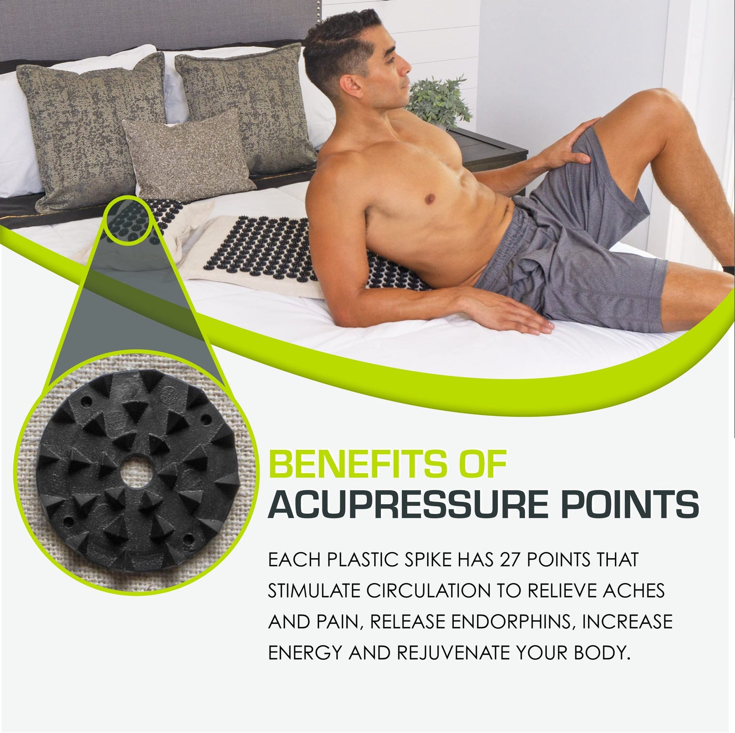 ProsourceFit Ki Acupressure Mat and Pillow Set with 100% Natural Linen for Back/Neck Pain Relief and Muscle Relaxation, Onyx Gold