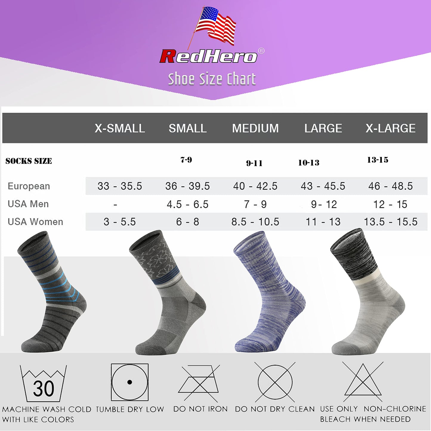 RedHero Women's Merino Wool Cushion Crew Socks with Light Soft Thermal for Ladies Outdoor Hiking Hike Golf Trail Casual(Color4 L)