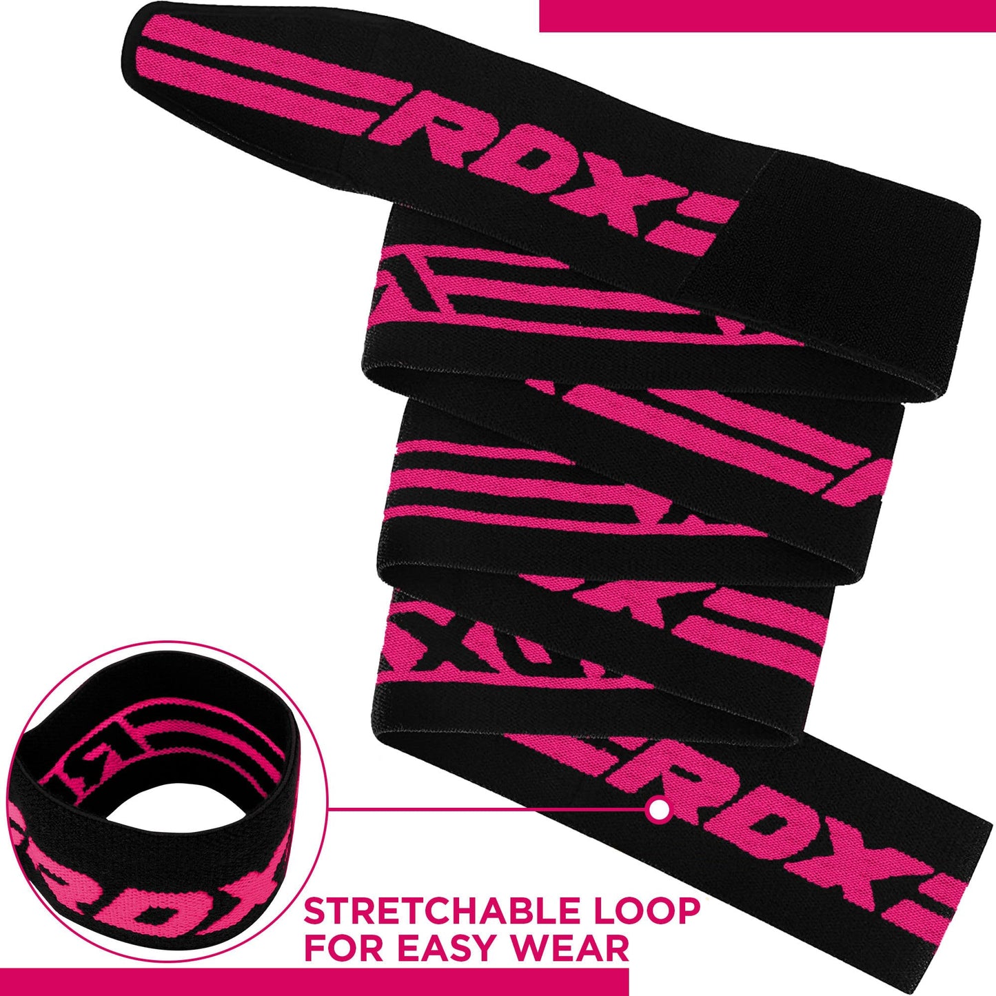 RDX Knee Wraps for Weightlifting, 78” Elasticated Straps Power Lifting Leg Press Support Gym Fitness Squats Workout Men Women