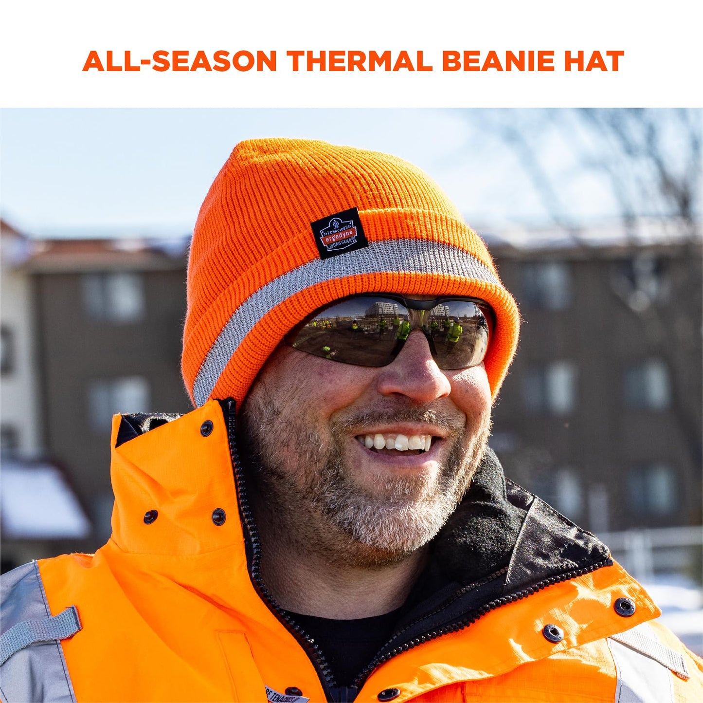 Ergodyne Standard Reflective Winter Hat, Orange