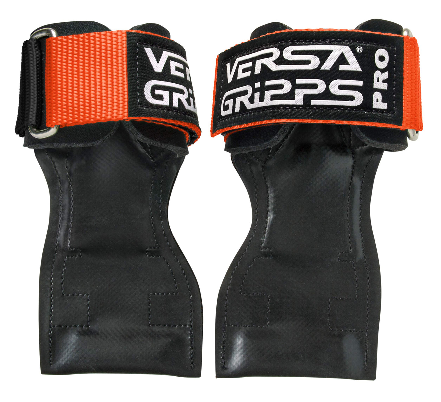Versa Gripps® Pro, Made in The USA, Wrist Straps for Weightlifting Alternative, The Best Training Accessory, Neon Orange/Black, XS