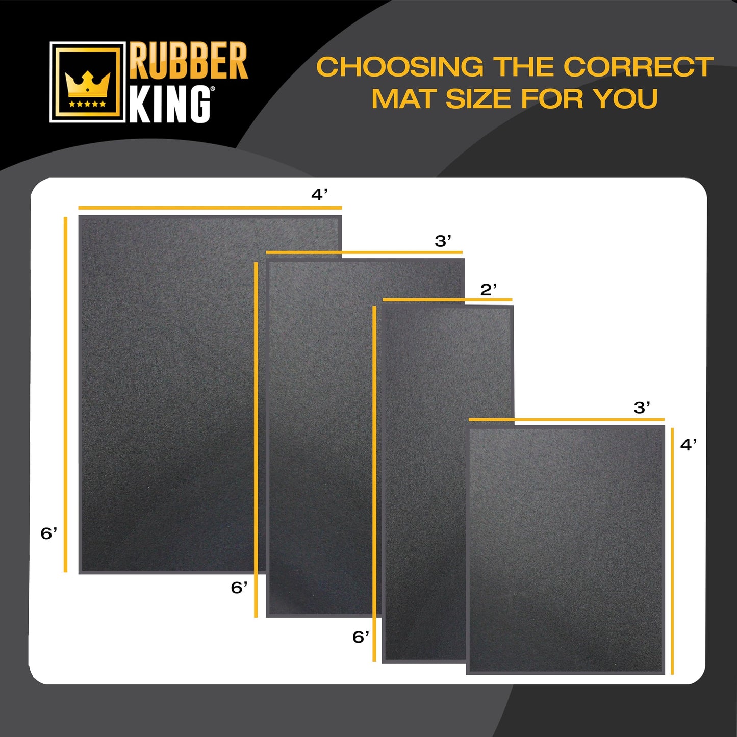 Rubber King Multi-Purpose Exercise Mat - 4' x 6' x 7mm - 100% Recycled Thick Rubber Mat for Home Gym Flooring, Non-Slip, Low-Odor Durable Workout Mat for Indoor/Outdoor, Shoe-Friendly - Blue/Grey