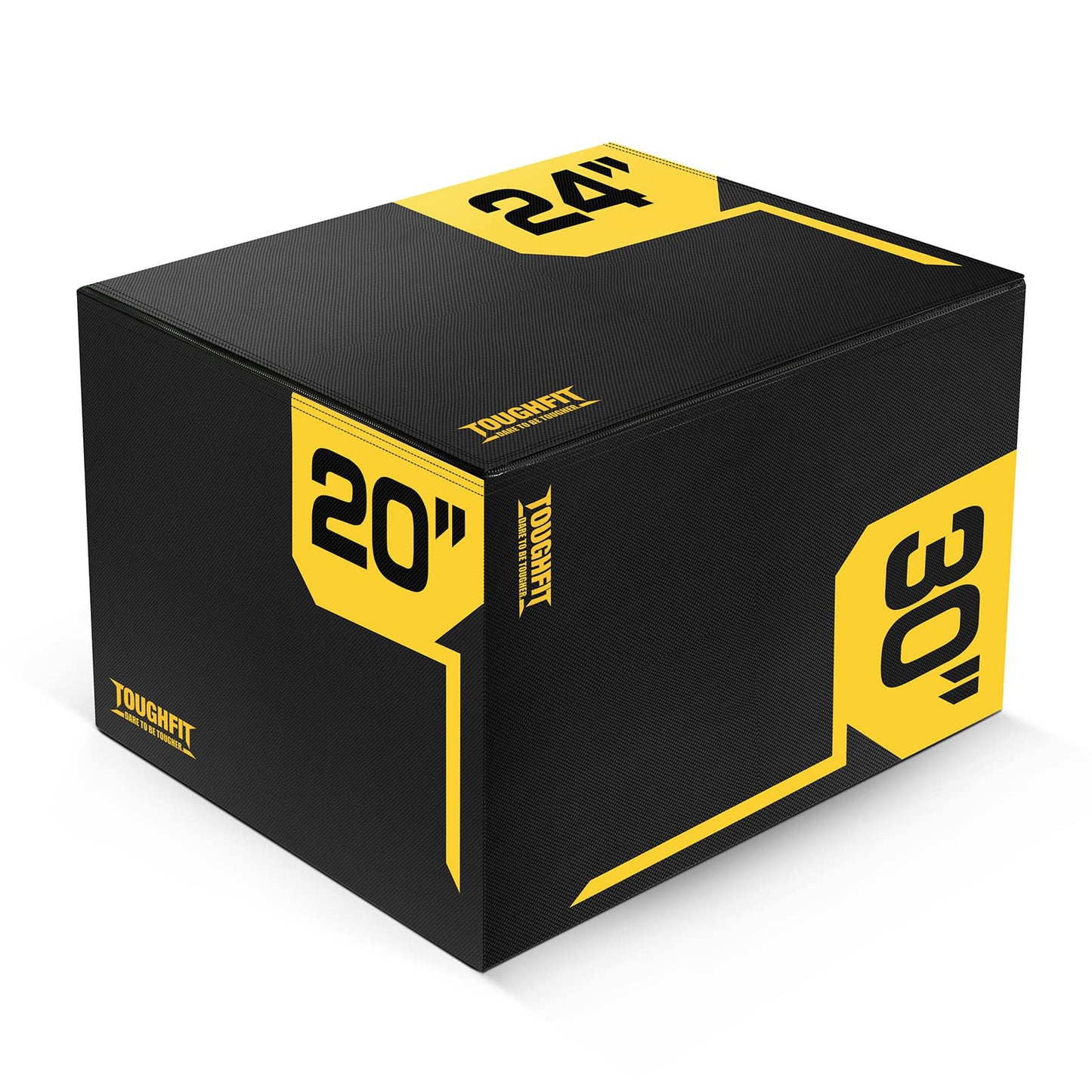 ToughFit Plyo Box - 3 in 1 Foam Plyometric Box - Jump Box for MMA, Crossfit - Adjustment Height Plyometric Jump Box for Home Gym - PVC Cover Platform & High-Density Workout Box (Large - 30"x24"x20")