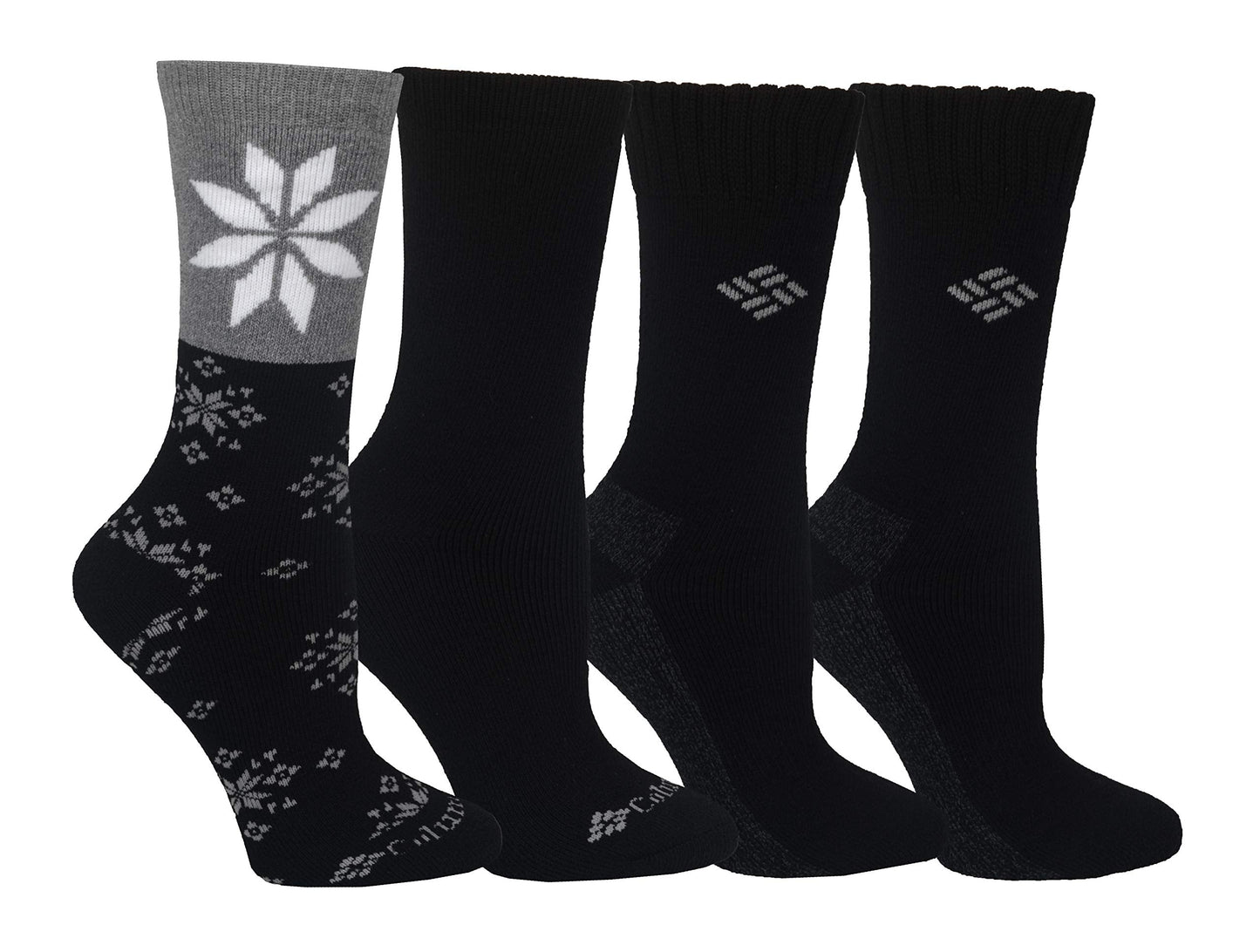 Columbia Moisture Control Winter Solice 4-Pack Black/Black Women's 4-10
