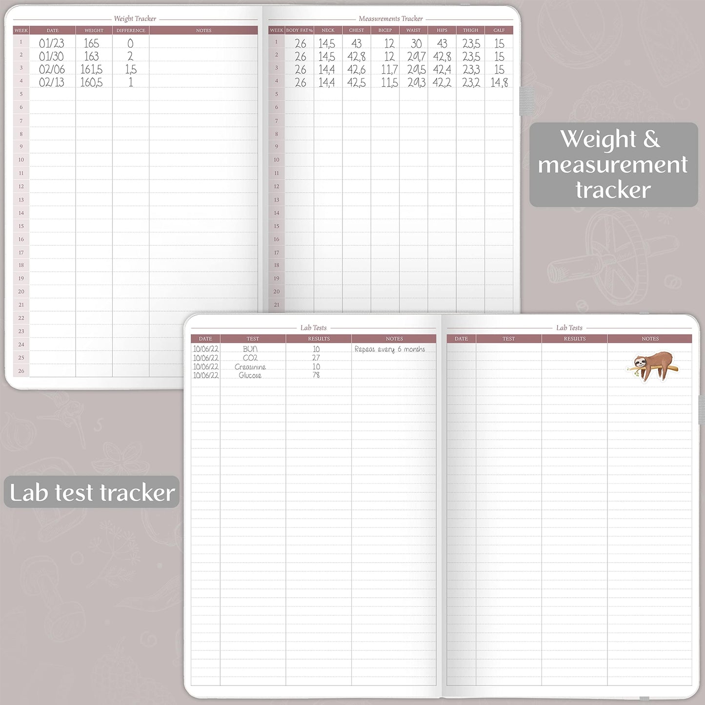 Legend Fitness & Food Journal – Nutrition & Workout Planner with Exercise Calendar & Nutrient Tracker – Gym Training & Diet Log Book for Women & Men – Lasts 3 Months, 7.5”x10” (White)
