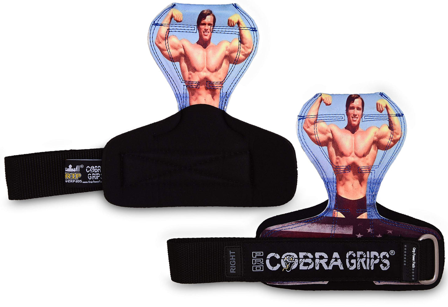 Cobra Grips PRO Weight Lifting Gloves Heavy Duty Straps Alternative Power Lifting Hooks Best For Deadlifts Adjustable Neoprene Padded Wrist Wraps Support Bodybuilding (PRO Arnold Leather)
