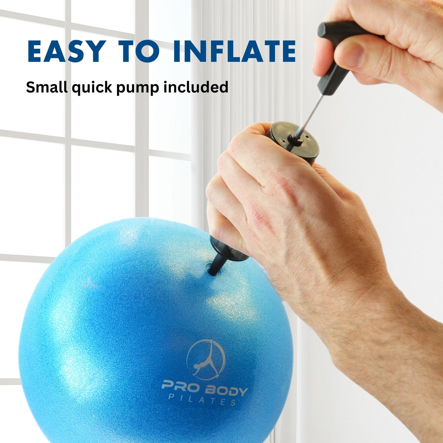 ProBody Pilates Ball Small Exercise Ball w/Pump, 9 Inch Barre Ball, Mini Soft Yoga Ball, Workout Ball for Stability, Barre, Ab, Core, and Physical Therapy Ball at Home Gym & Office (Black)