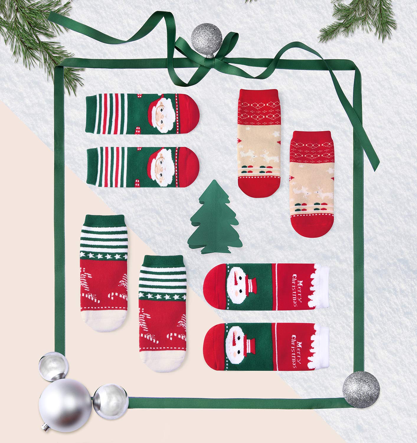 HowJoJo Big Boys Girls Christmas Socks Kids Warm Socks Winter Thermal Cotton Crew Socks 4 Pack 8-10 years