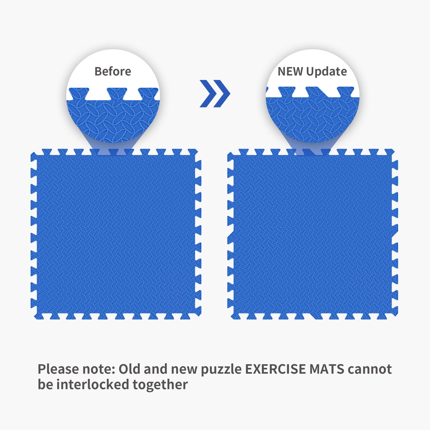 Signature Fitness Puzzle Exercise Mat with EVA Foam Interlocking Tiles, Blue, 3/4” Thick, 6 Tiles, 24 Sq Ft