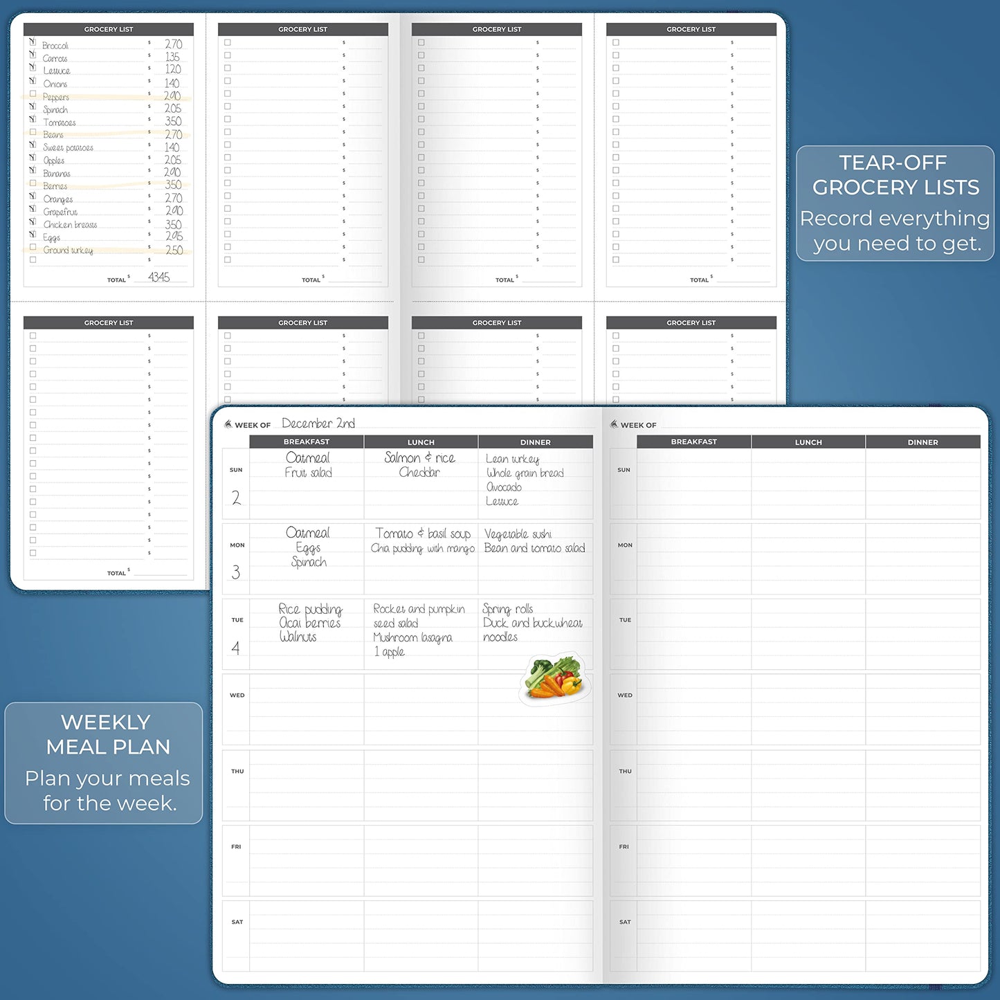 Clever Fox Fitness Journal PRO – Daily Workout Planner with Meal Planner & Habit Tracker – Gym Exercise Log Book for Women & Men – Fitness Planner Notebook – Lasts 6 Months, 7x10” - Mystic Blue