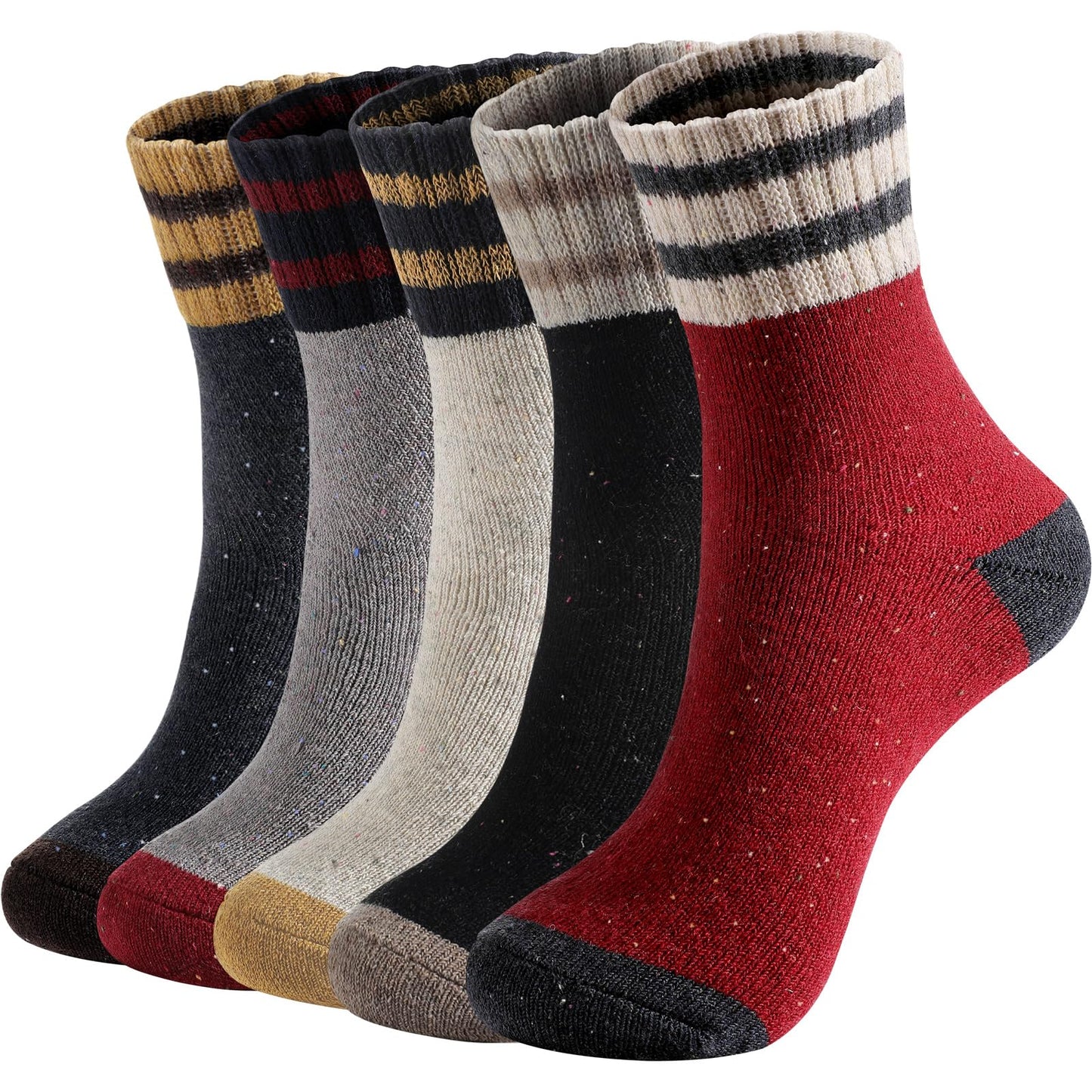 Tavaleu Women Wool Socks - Winter Wool Socks for Women Men Warm Thick Knit Soft Vintage Crew Casual