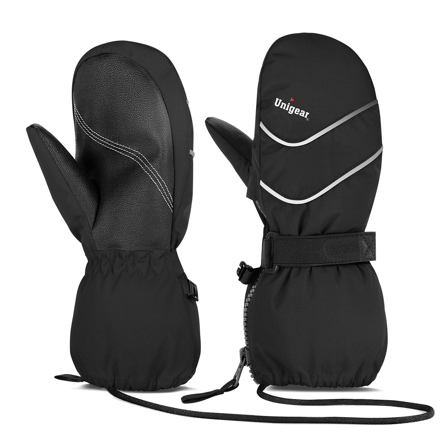 Unigear Kids Ski Mittens Waterproof Winter Snow Thinsulate Mittens with String for Boys Girls