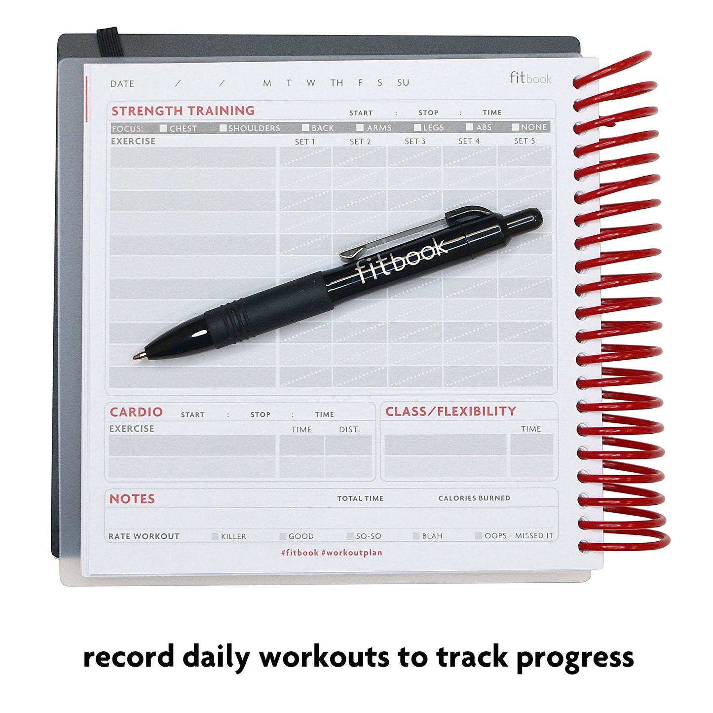 Fitlosophy Fitbook: 12 week Fitness Journal and Planner for Workouts, Weight Loss and Exercise, White