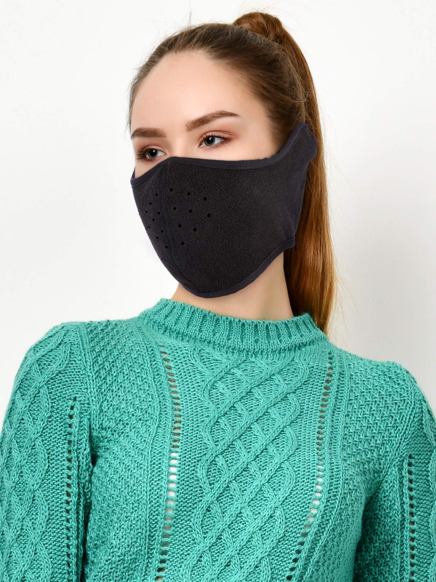 Zhehao 3 Pieces Winter Mask Windproof Ski Face Mask Half Face Mouth Warmer for Ski Bicycle Cycling Motorcycle (Black, Dark Grey, Navy Blue)