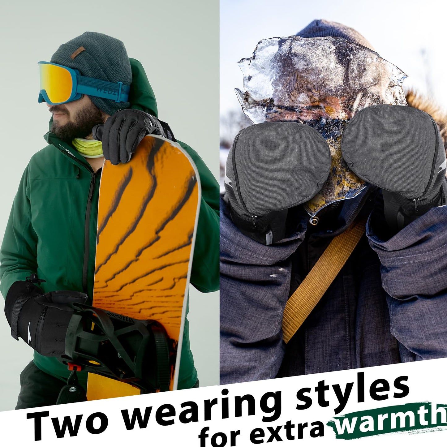 Achiou Ski Gloves Waterproof Snowboard Gloves,Winter Cold Weather Gloves for Men & Women,Touchscreen Snow Mittens