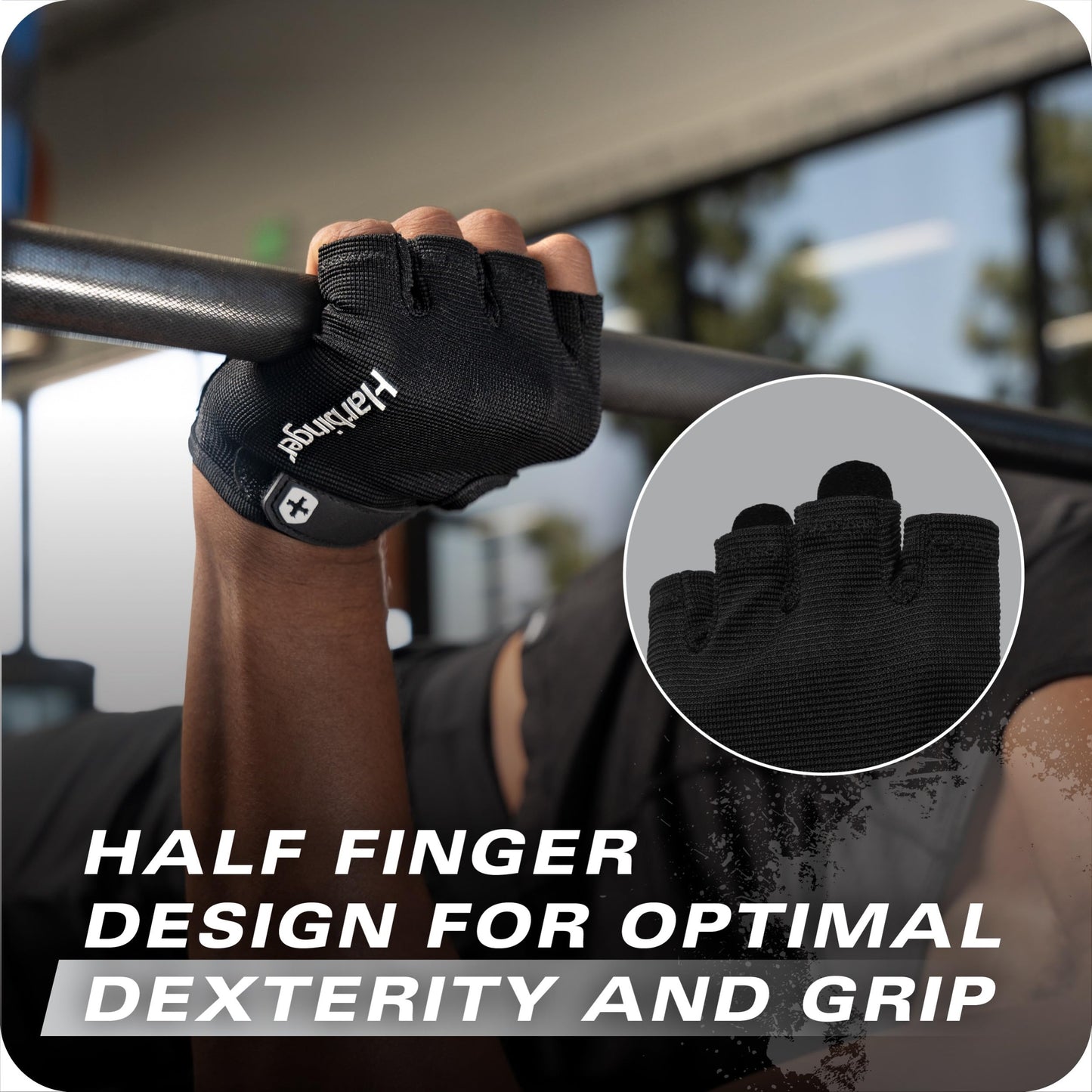 Power Gloves 3.0 - Durable Half Finger Weightlifting Gloves with Adjustable Wrist Closure, Breathable Leather Palm, Men's, Black, Small