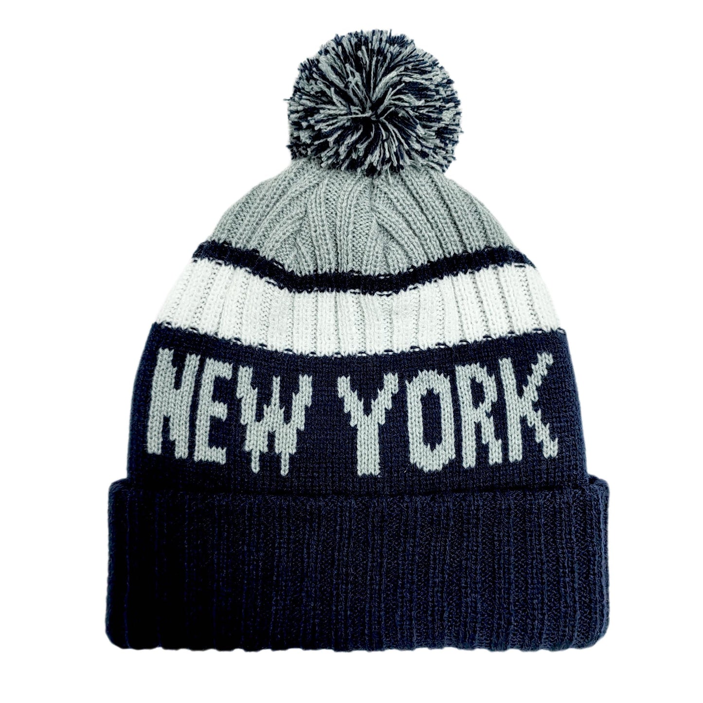 Baseball Team City Beanie Hat, Cuffed Knit Soft Headwear Hat for Women Men Youth, Sports Stylish Winter Hat, Gift for Fans Dark Blue