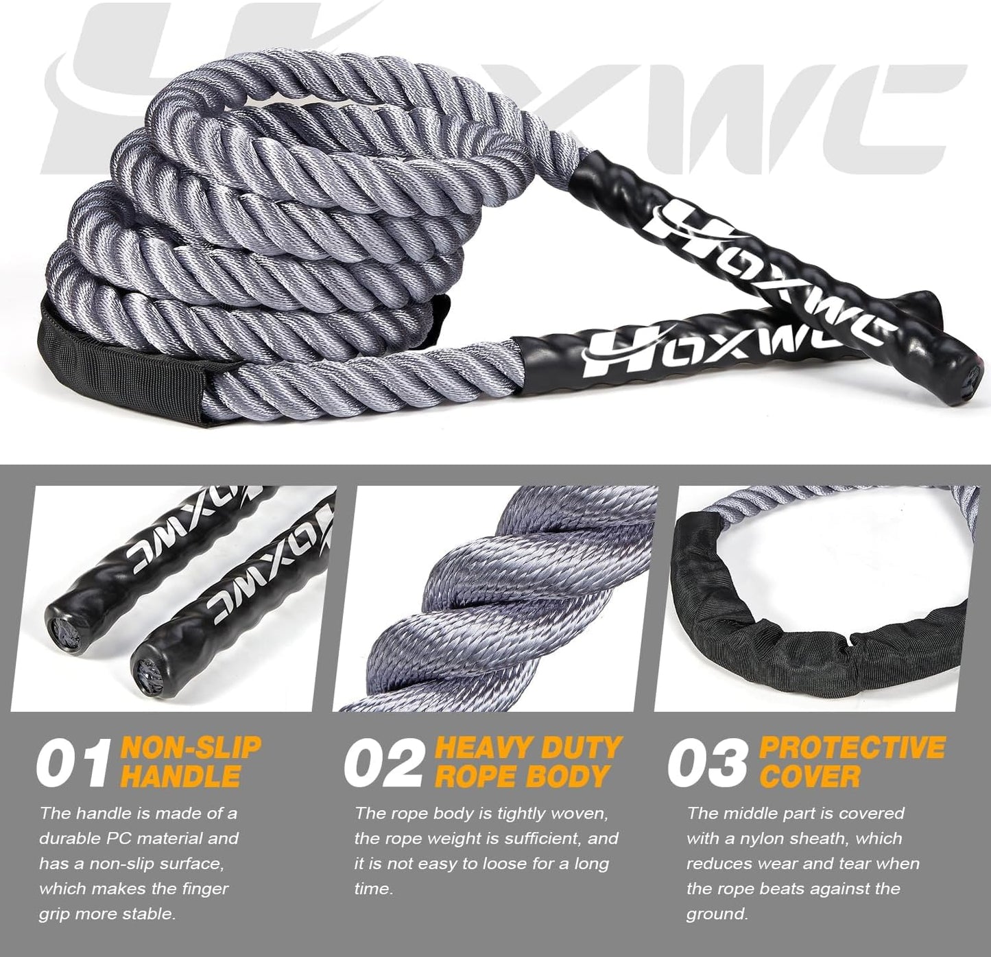Jump Rope, 4LB Heavy Skipping Rope for Exercise, Workout Jumping Rope for Women & Men, Skipping Thick Rope For Gym Training, Home Workout, Aerobic Exercise