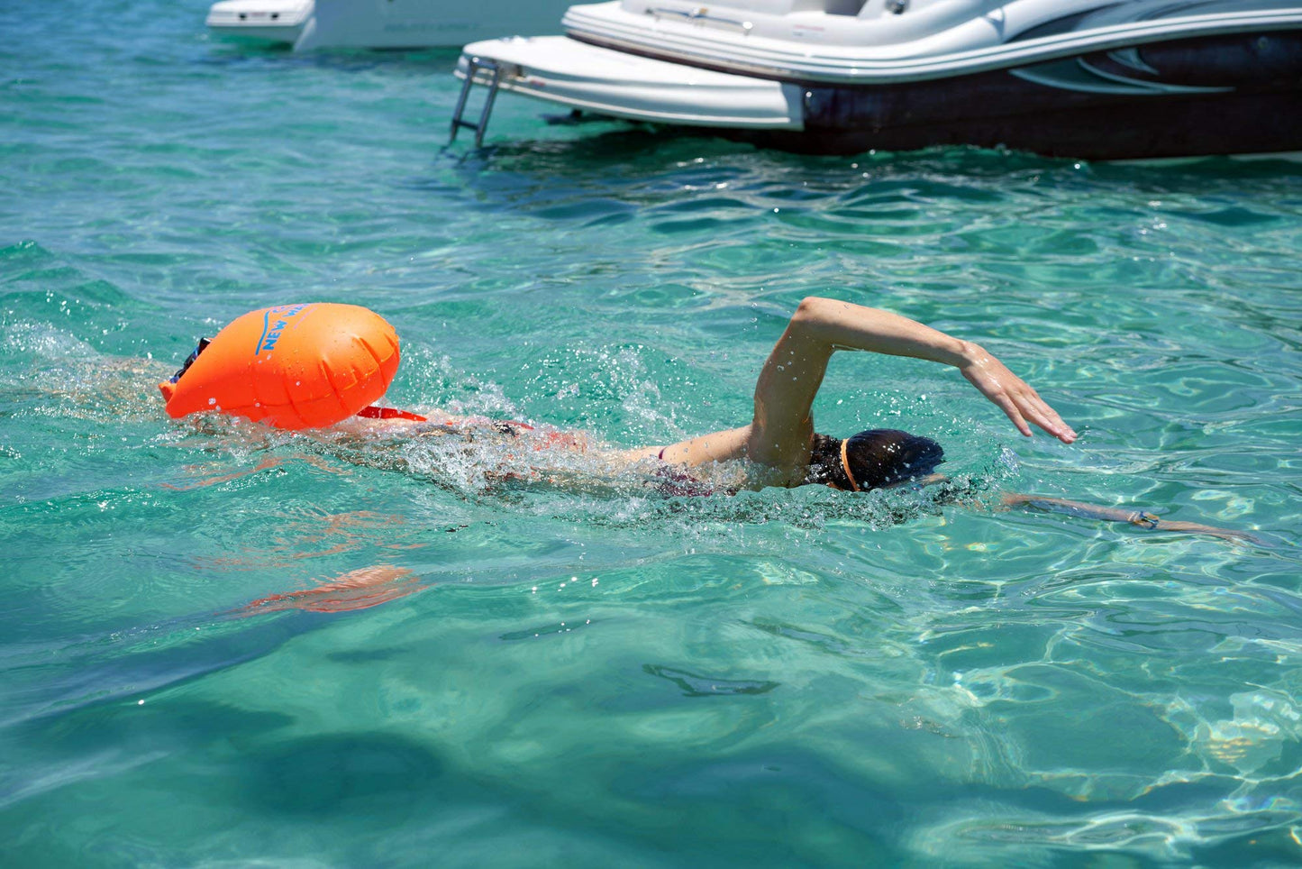 New Wave Swim Buoy for Open Water Swimmers and Triathletes - Light and Visible Float for Safe Training and Racing (20L)