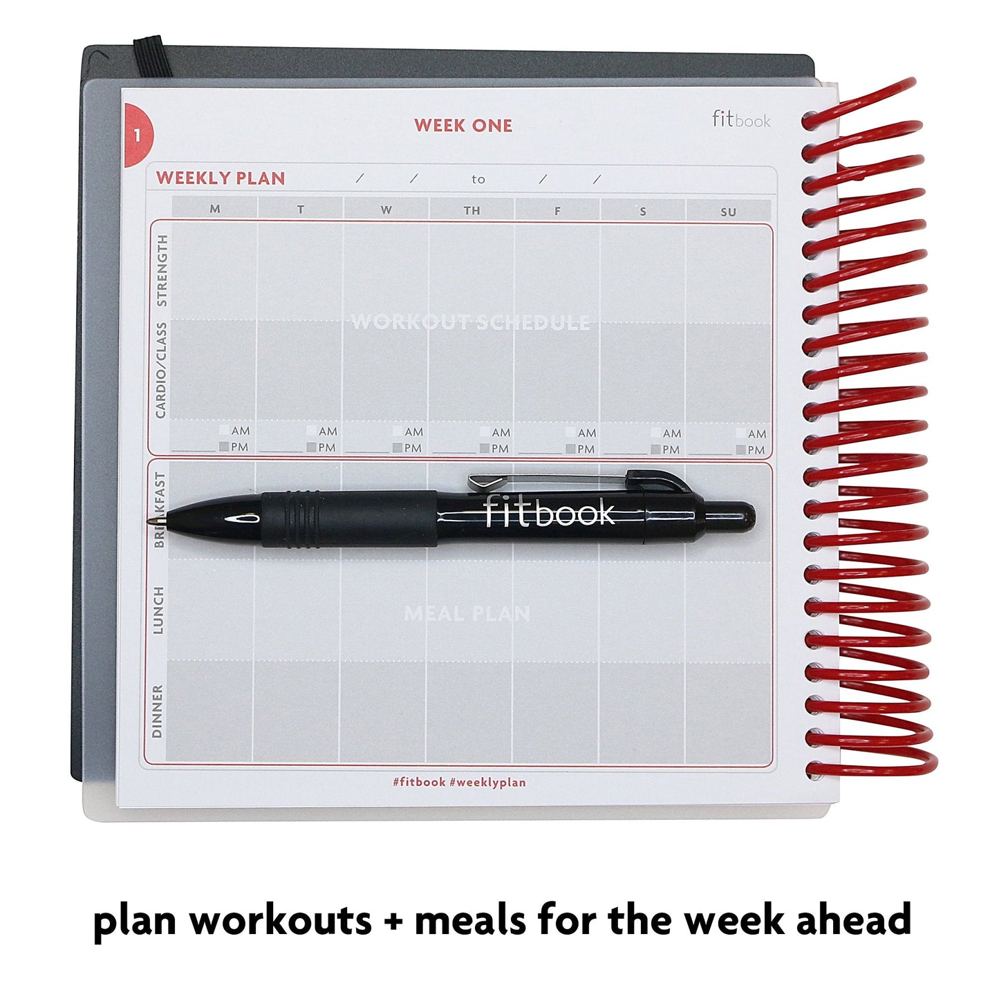 Fitlosophy Fitbook: 12 week Fitness Journal and Planner for Workouts, Weight Loss and Exercise, White