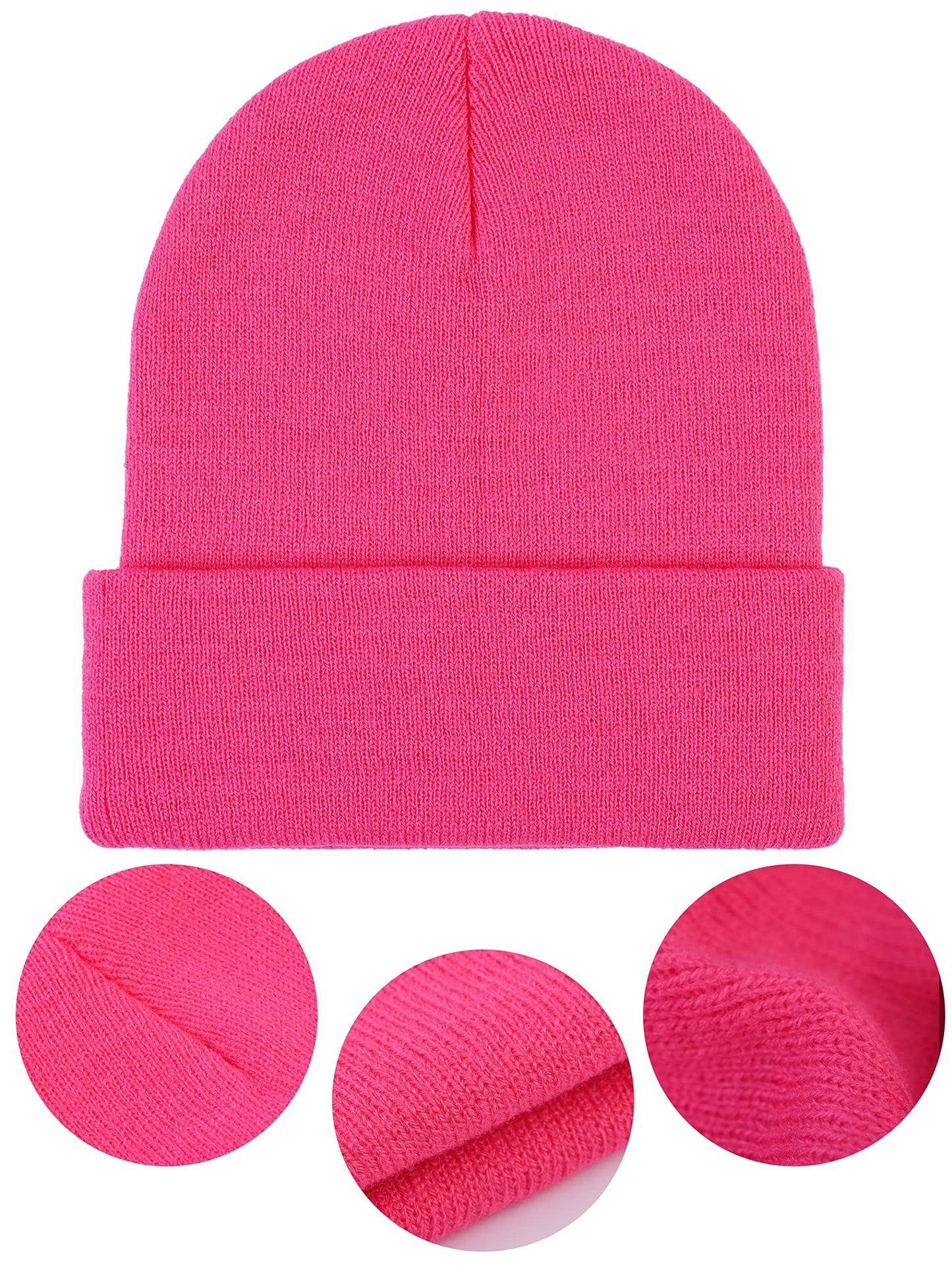 Cooraby 6 Pack Kids Winter Beanies Acrylic Knit Stretchy Beanies Caps for Boys and Girls
