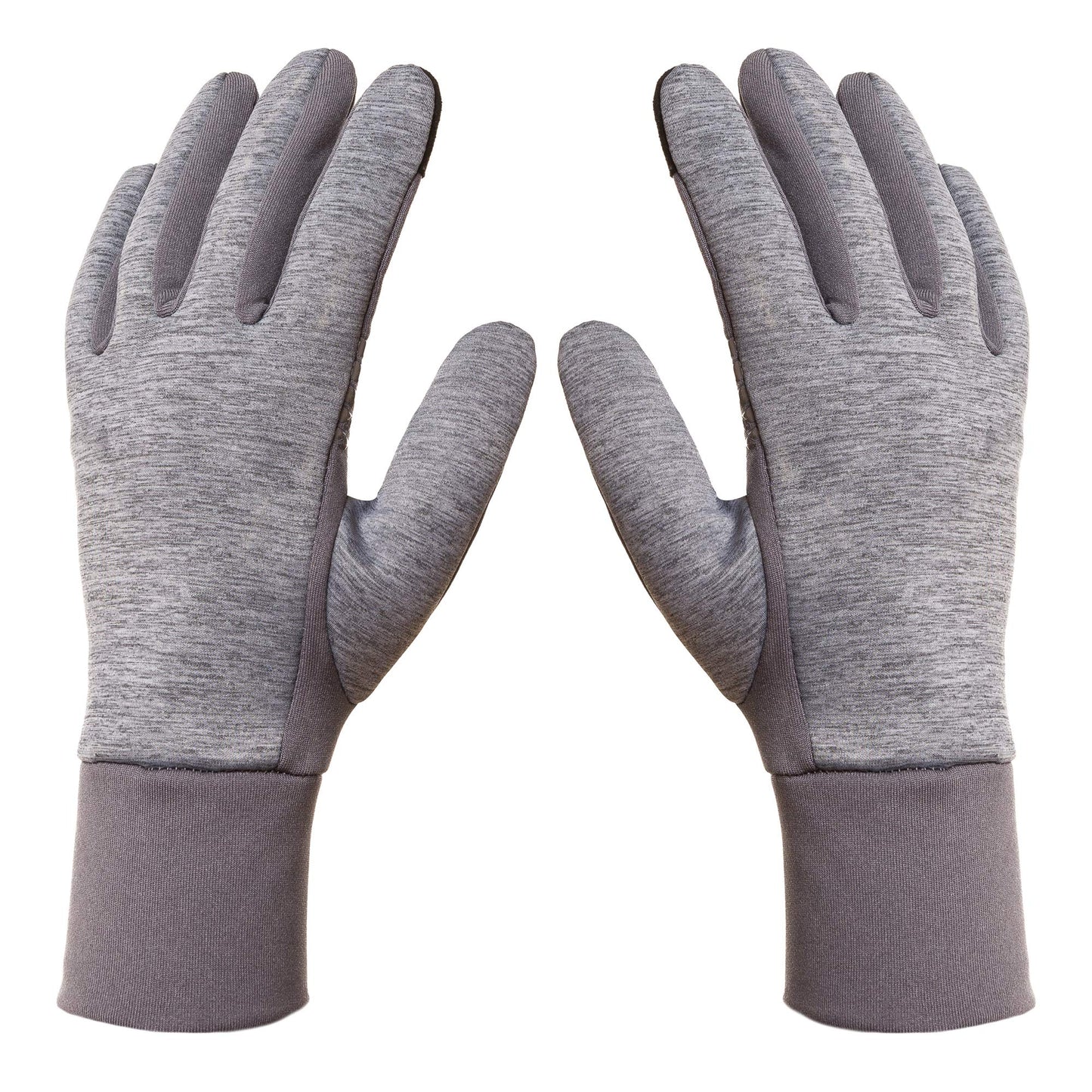 Running Gloves: Lightweight Sport Gloves with Touch Screen Fingers for Men Women Spring Fall Winter (Double Gray, Medium)