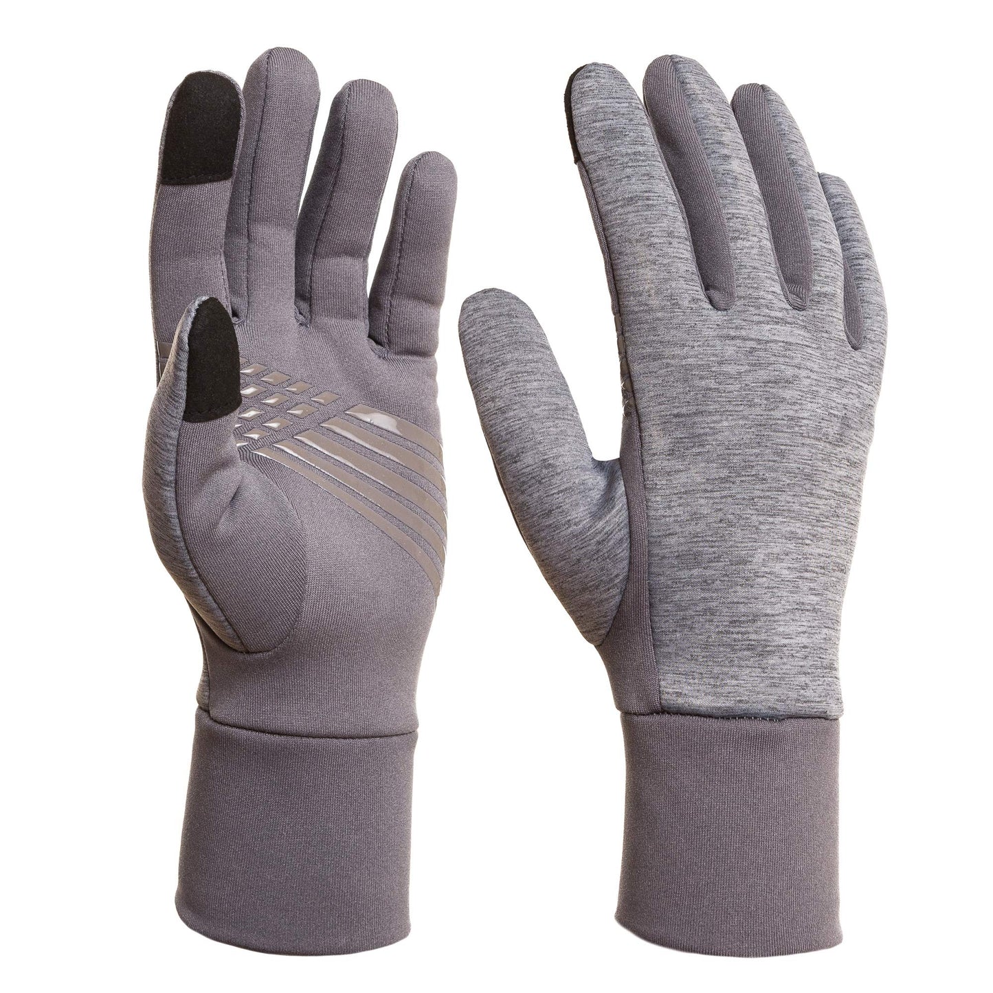 Running Gloves: Lightweight Sport Gloves with Touch Screen Fingers for Men Women Spring Fall Winter (Double Gray, Medium)
