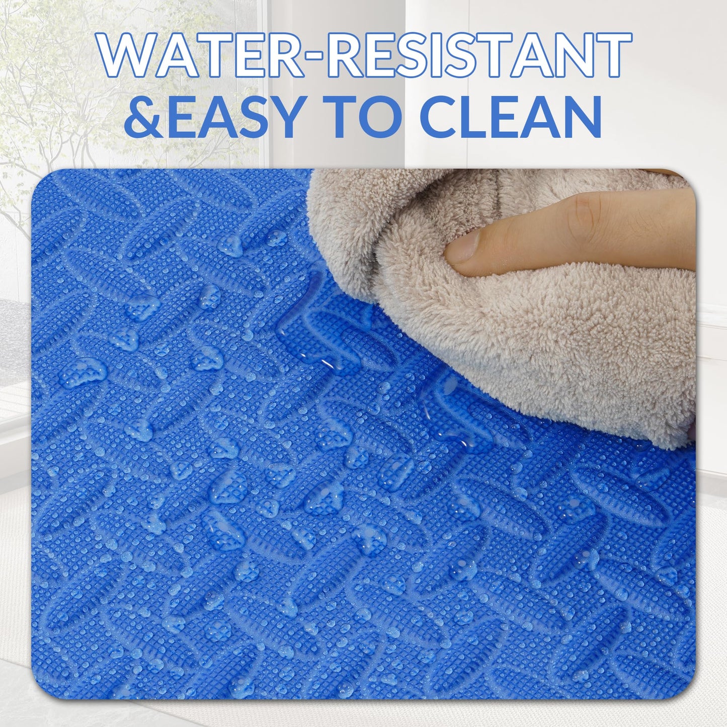 Signature Fitness Puzzle Exercise Mat with EVA Foam Interlocking Tiles, Blue, 3/4” Thick, 6 Tiles, 24 Sq Ft