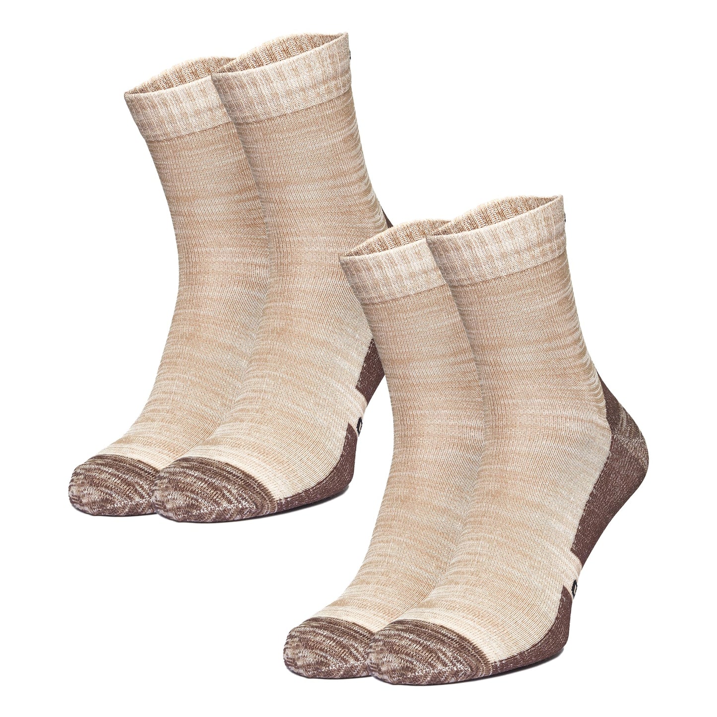 Merino.tech Thin Merino Wool Socks for Women and Men - Merino Wool Running Socks Quarter Style (Sahara Sand Pack of 2, 9-11)