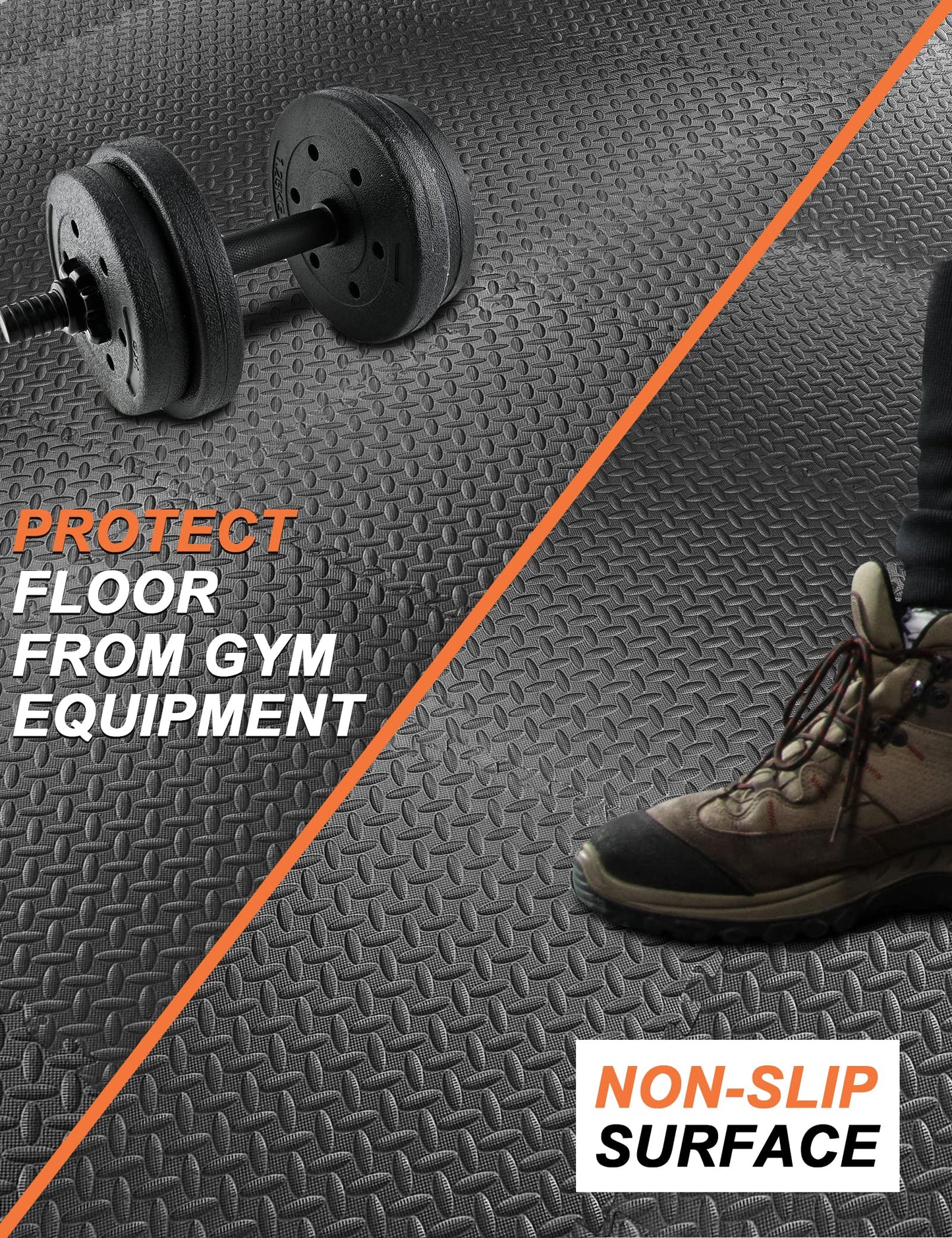 innhom Gym Flooring Gym Mats Exercise Mat for Floor Workout Mat Foam Floor Tiles for Home Gym Equipment Garage, 12 Black and 12 Blue