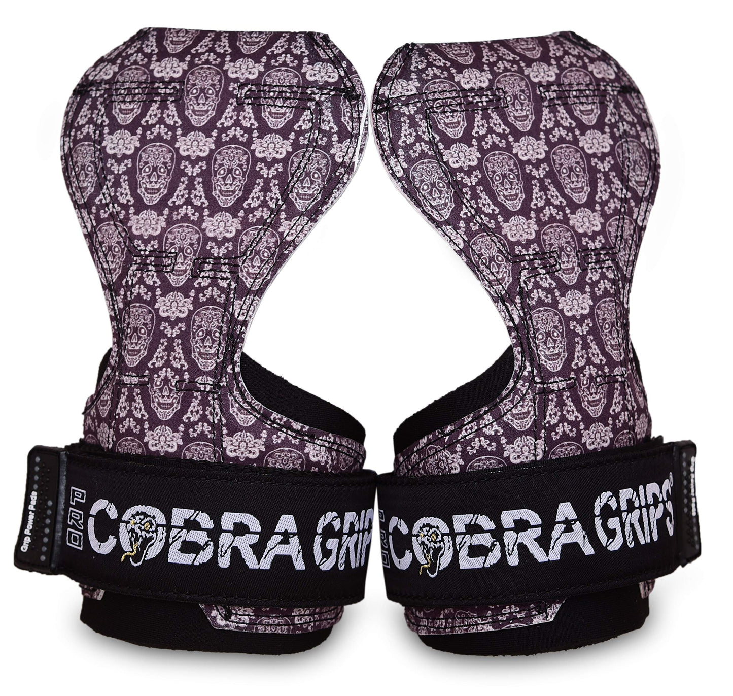 Cobra Grips PRO Weight Lifting Gloves Heavy Duty Straps Alternative Power Lifting Hooks Best for Deadlifts Adjustable Neoprene Padded Wrist Wraps Support Bodybuilding (PRO Skull)