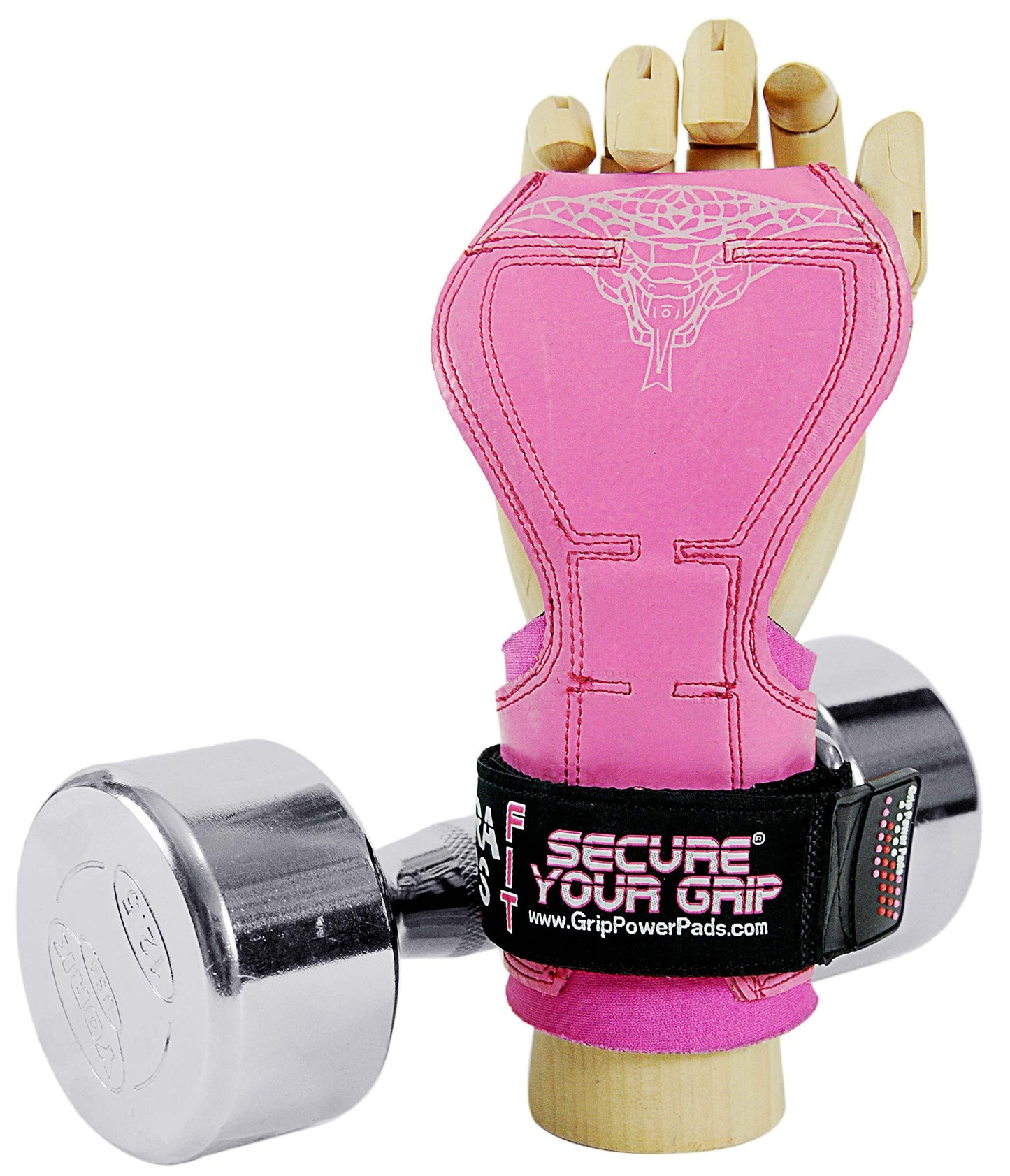 Cobra Grips PRO Weight Lifting Gloves Heavy Duty Straps Alternative to Power Lifting Hooks for Deadlifts with Built in Adjustable Neoprene Padded Wrist Wrap Support Bodybuilding (FIT Pink Rubber)