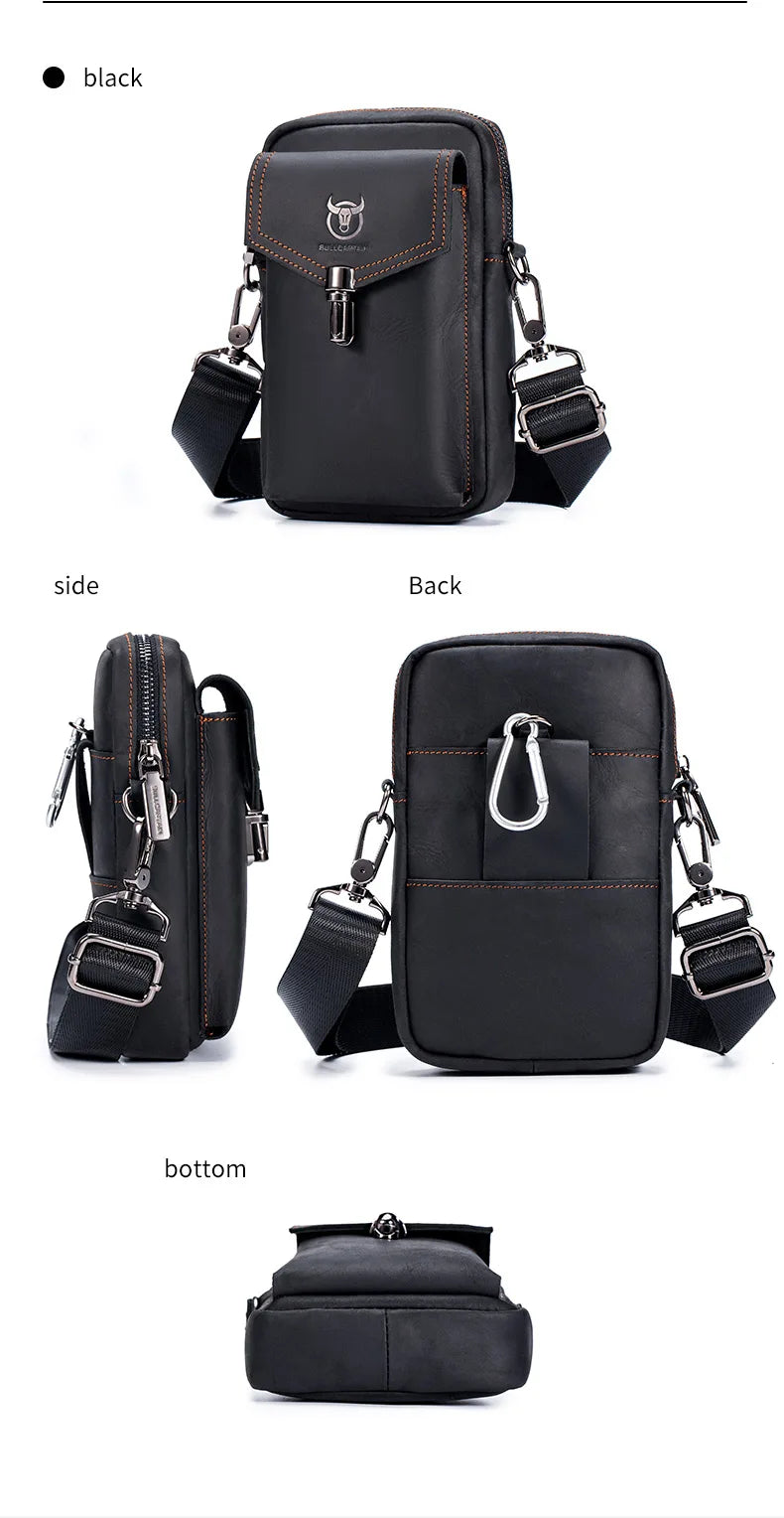 Men's Multifunctional Leather Messenger Bag
