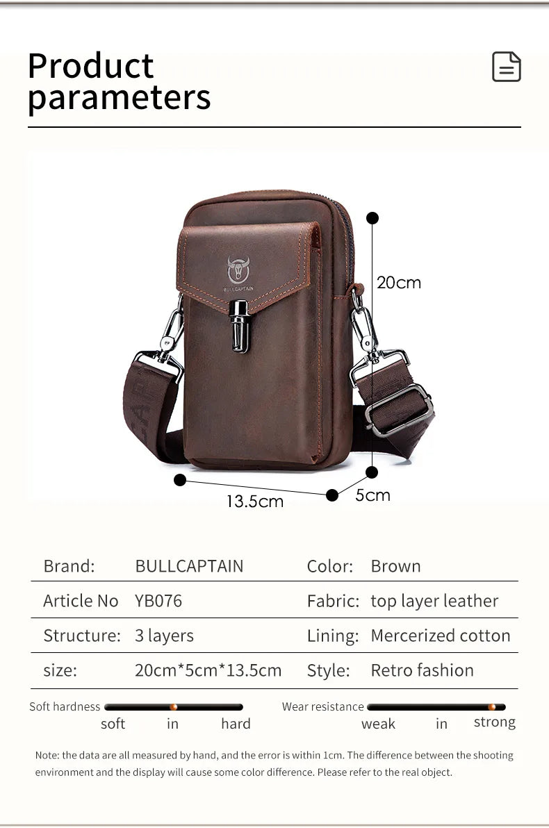 Men's Multifunctional Leather Messenger Bag
