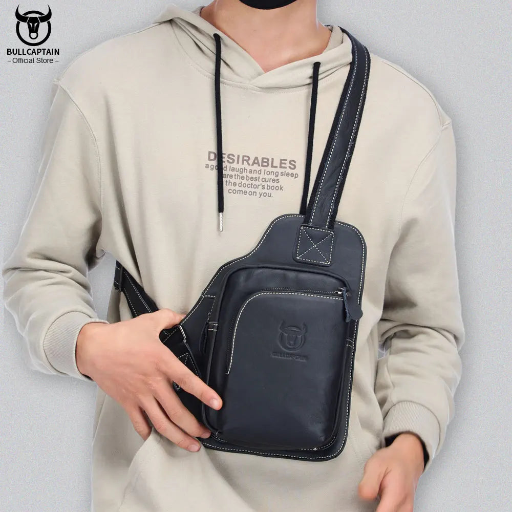 BULLCAPTAIN Soft Leather Chest Bag