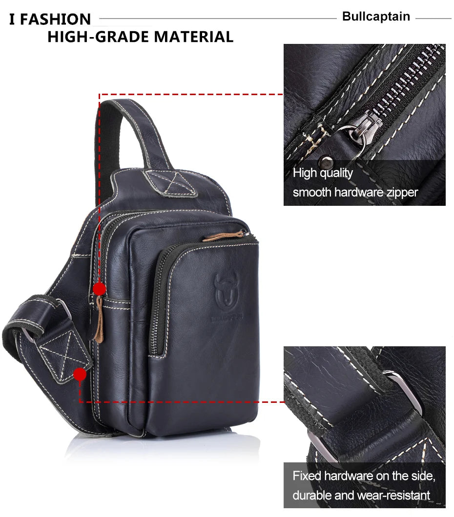 BULLCAPTAIN Soft Leather Chest Bag