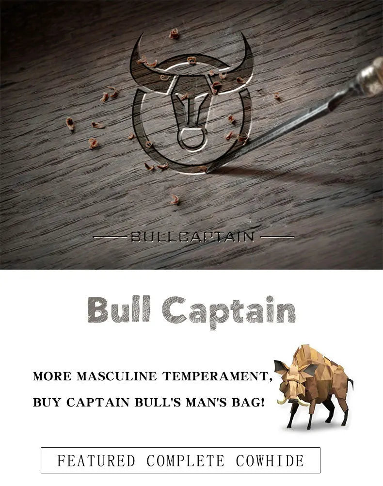 BULLCAPTAIN Men's Crazy Horse Leather Waist Pack