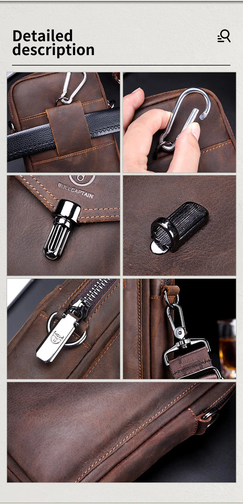 Men's Multifunctional Leather Messenger Bag