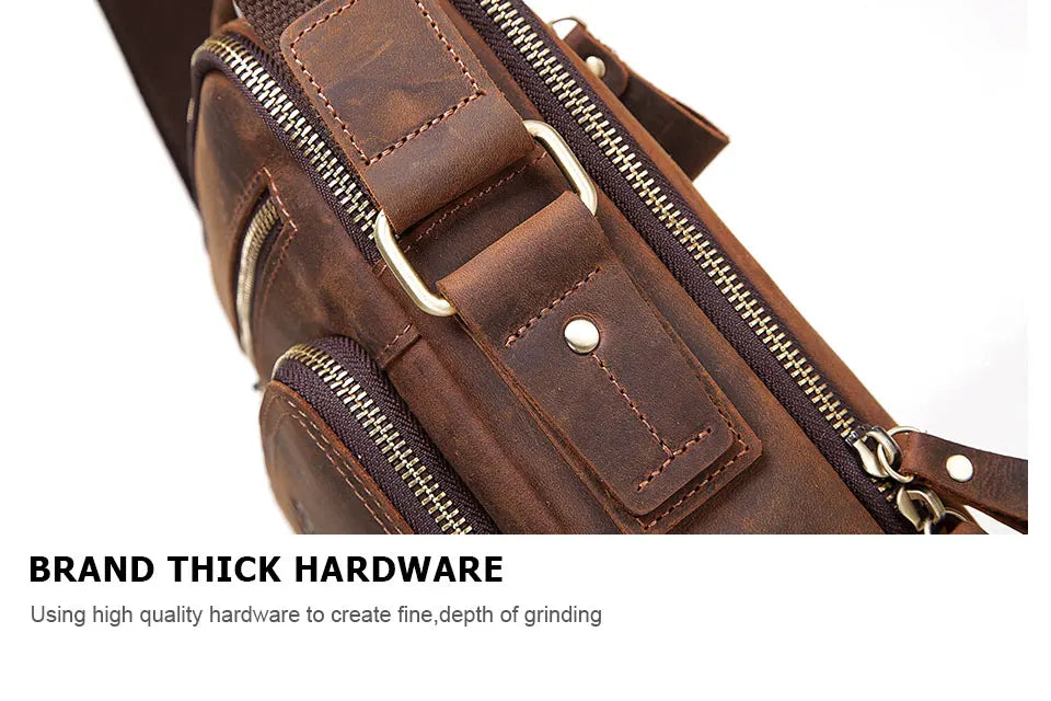 HUMERPAUL Vintage Leather Messenger Bag