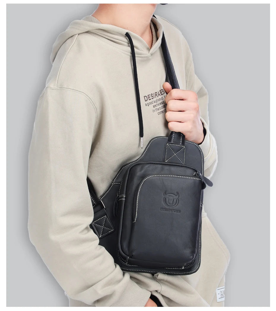 BULLCAPTAIN Soft Leather Chest Bag