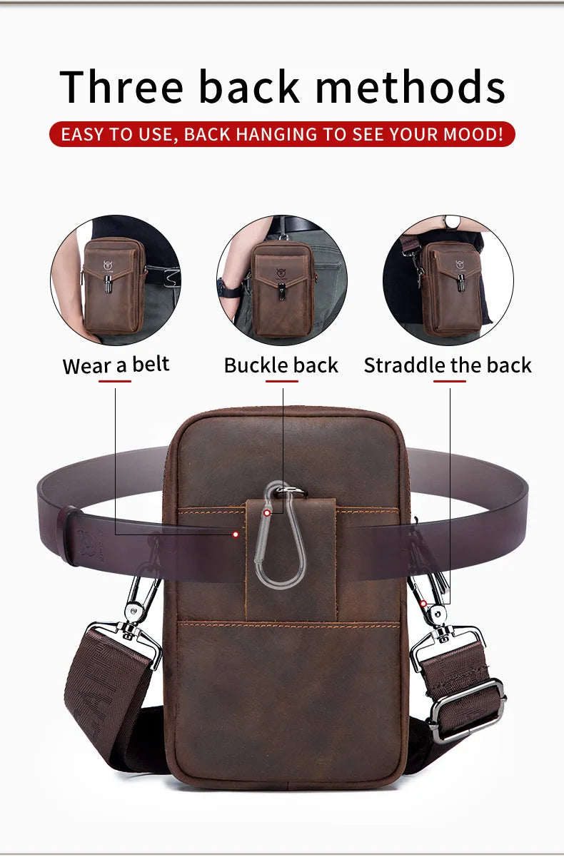 Men's Multifunctional Leather Messenger Bag